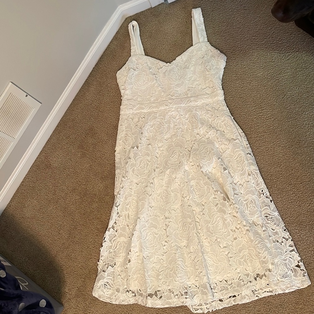 White floral lace dress